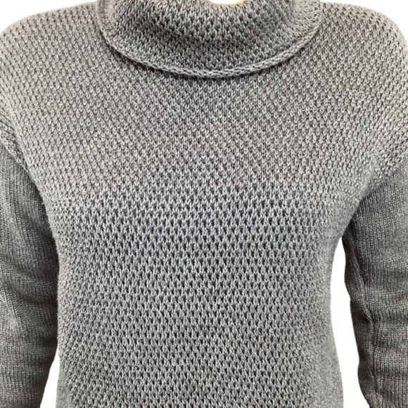 Athleta Breckenridge Charcoal Waffle Knit Pullover Sweater‎ size XS Xsmall Cowl - Picture 7 of 10
